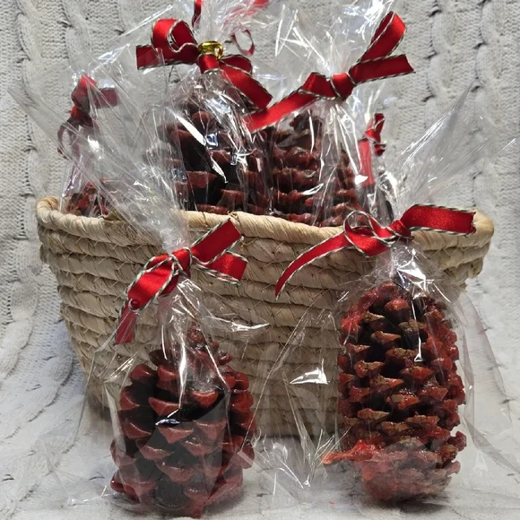 LAST! Hand Crafted Festive Aroma Pine Cone Wax Starters 2 pack - Picture 1 of 8